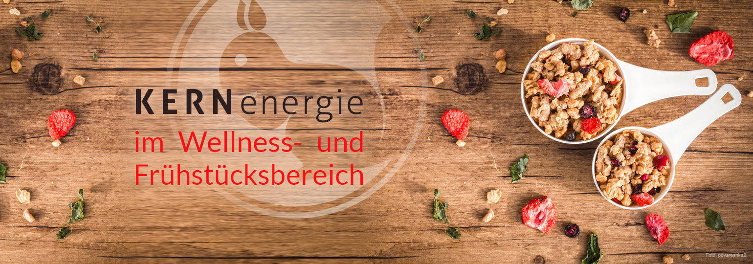 KERNenergie im Wellness- und Frühstücksbereich von Hotels mit hochwertigen Nüssen und gefriergetrockneten Früchten
