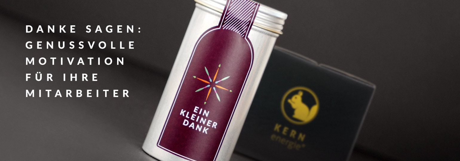 Mitarbeiter motivieren: Die KERNenergie Dankeschön-Sets