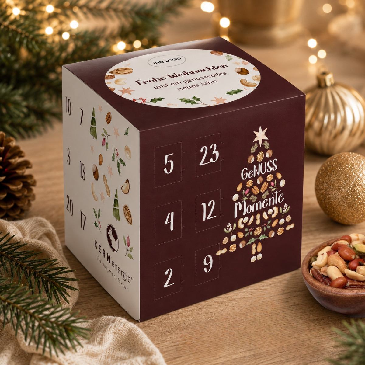 Personalisierung der Adventskalender mit Ihrem Firmenlogo