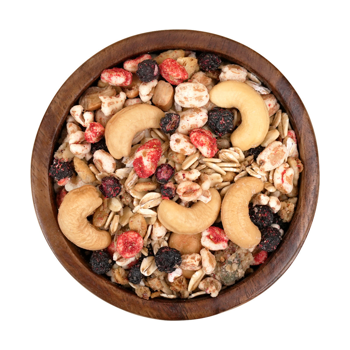 Beeriges KERNmüsli mit frisch gerösteten Nüssen, Heidelbeeren und Dinkelpops