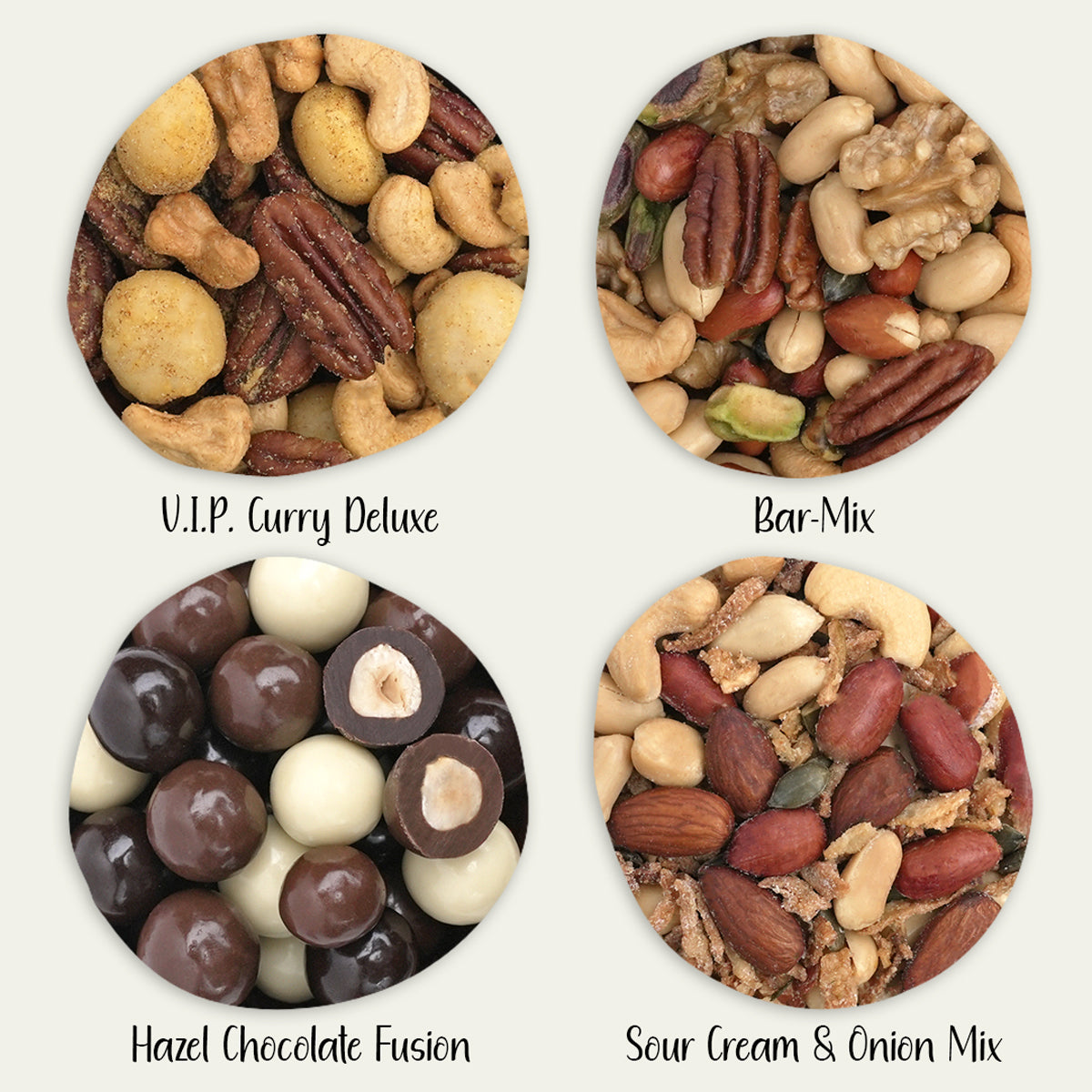 Geschenkset Bester Papa-4 Nuss-und Schoko-Mischungen,u.a. V.I.P. Curry Deluxe,Hazel Chocolate Fusion,Gewicht gesamt 360g