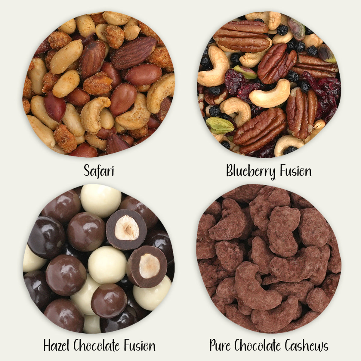 Geburtstagsgeschenk - 4 Nuss- und Schoko-Mischungen