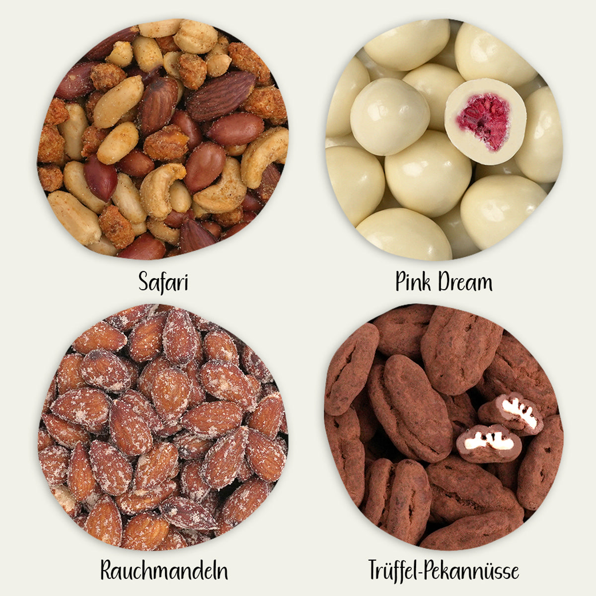 KERNige Geschenkidee in Holzbox–8 Nuss-und Schoko-Mischungen, Ideal zum Verschenken, Gewicht gesamt 750 g