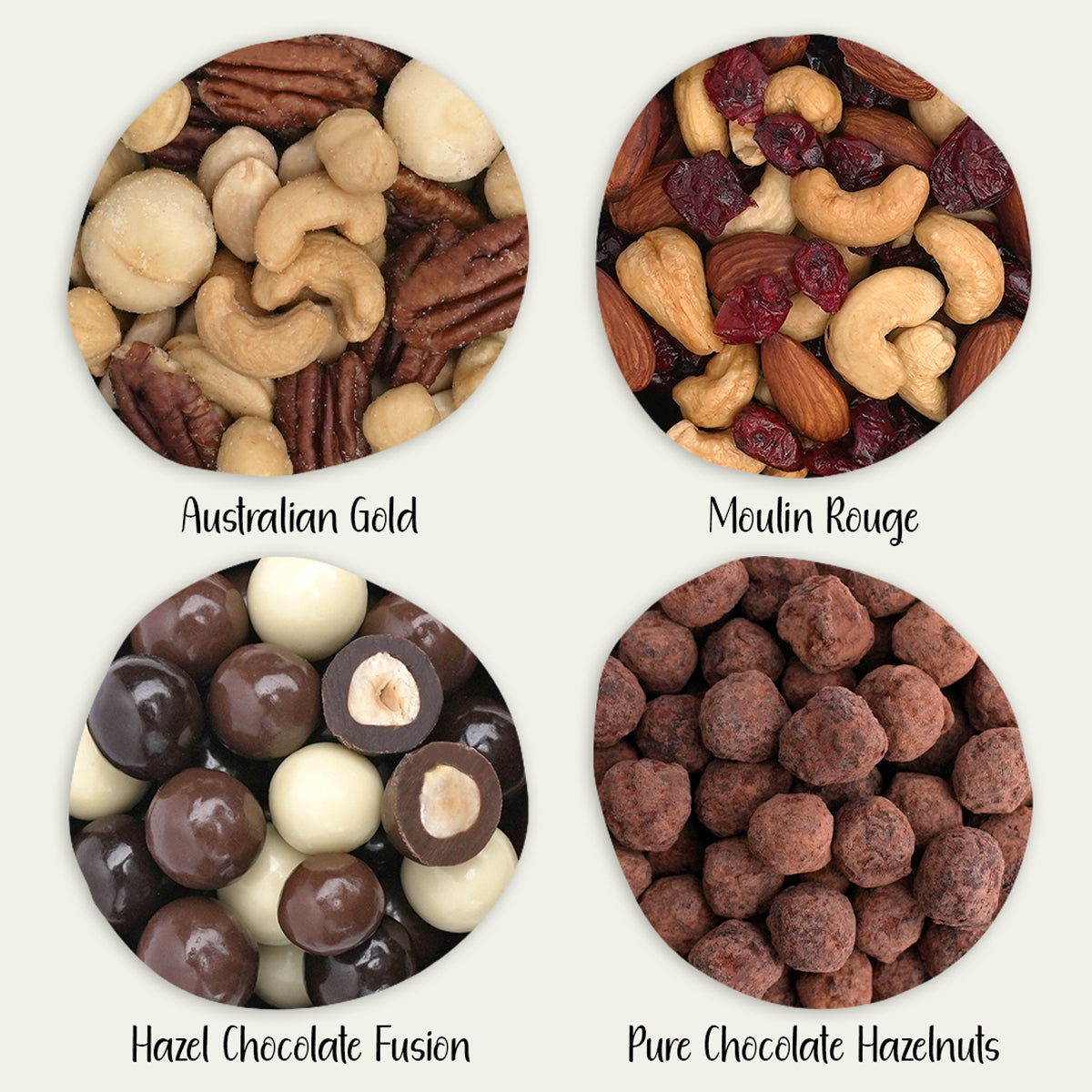 KERNige Geschenkidee in Holzbox–8 Nuss-und Schoko-Mischungen, Ideal zum Verschenken, Gewicht gesamt 750 g