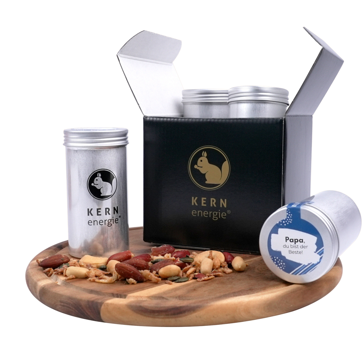 Geschenkset Bester Papa - 4 Nuss- und Schoko-Mischungen