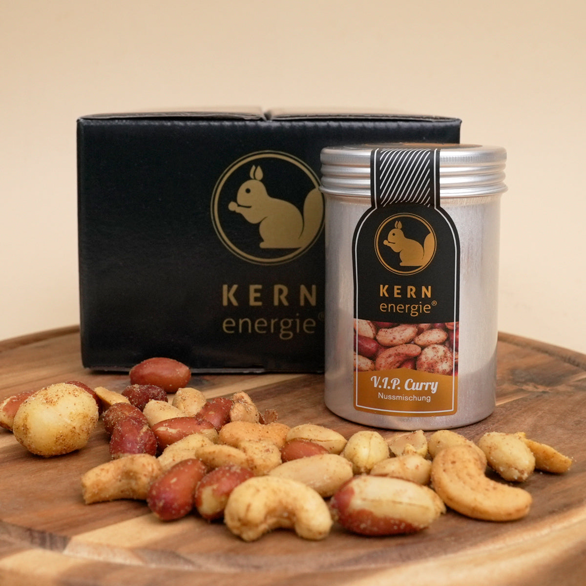 Nussfreund-Set–8 Nuss-und Schoko-Mischungen,u.a. V.I.P. Curry,Australian Gold, Sweet & Salty u.v.m. Gewicht gesamt 630g
