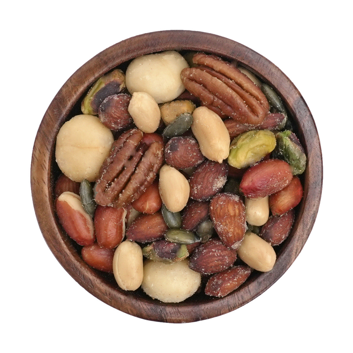 Nussmischung Exotische Melange mit Macadamias, Pekannüsse, Pistazien, Erdnüsse, Rauchmandeln und Kürbiskerne