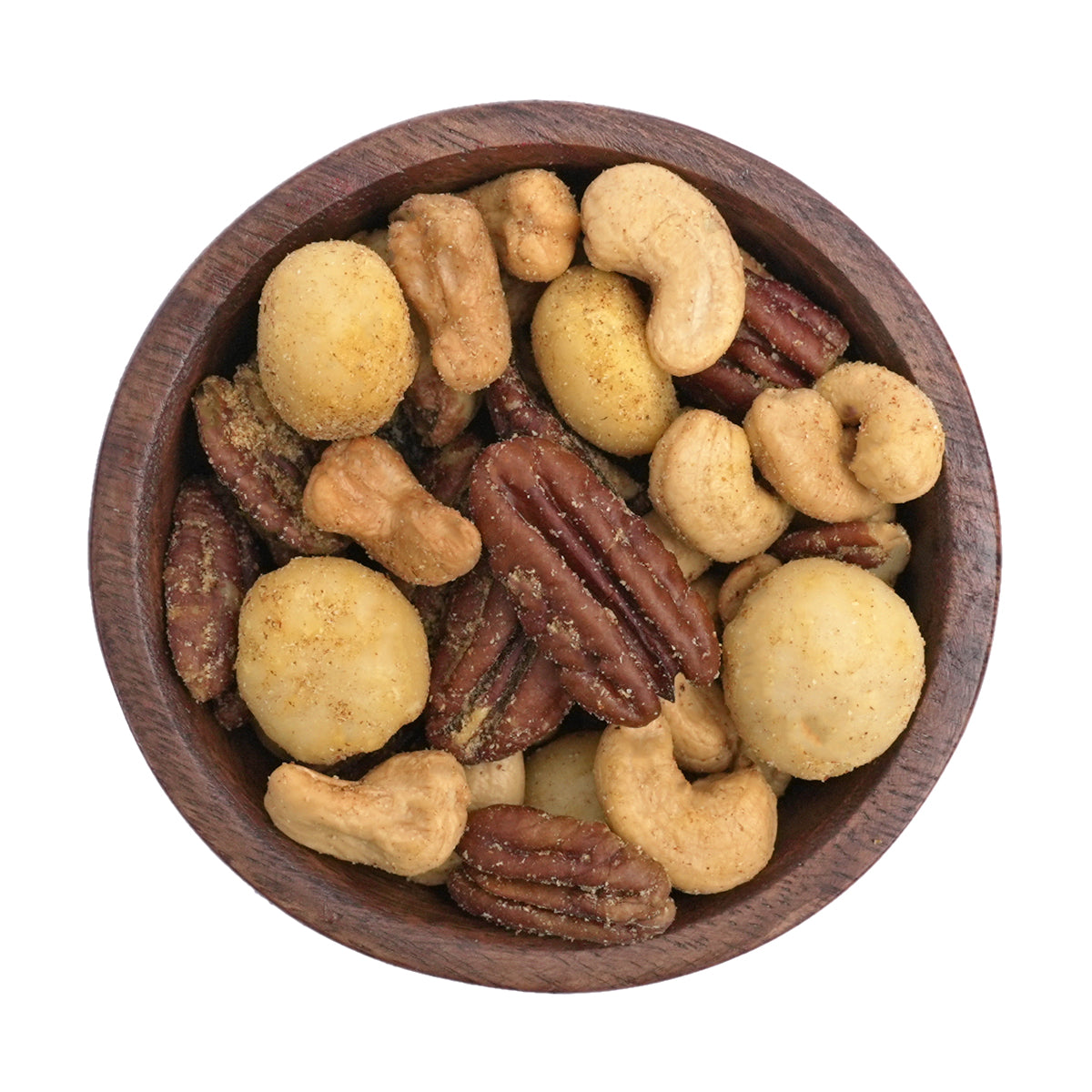 Nussmischung V.I.P. Curry Deluxe aus Cashewkerne, Pekannüsse und Macadamia und Curry-würmischung