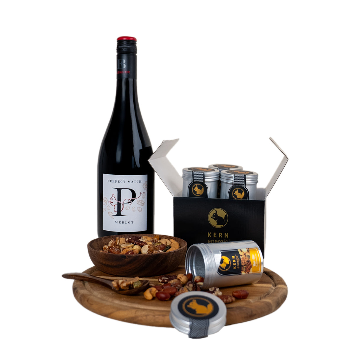 Perfect Match Wein & Nuss Set – Rotwein
