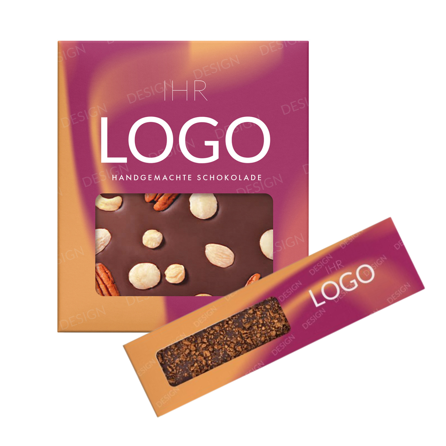 Feinste Schokolade in personalisierter Verpackung – edles Kundengeschenk mit Logo für Unternehmen - Werbegeschenk mit individuellem Druck