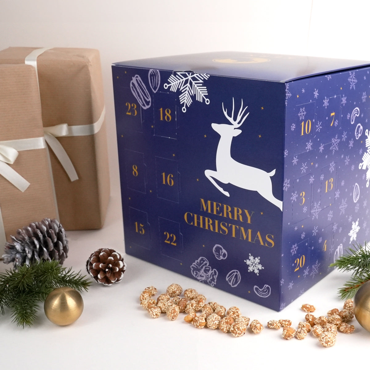 Würfel Adventskalender 2025 - Exklusive Nüsse & Nussmischungen