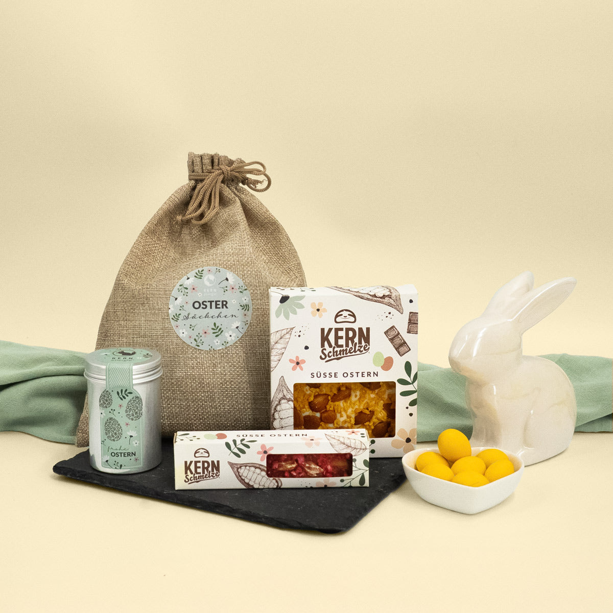 Oster-Säckchen - mit Nüssen und Schokolade