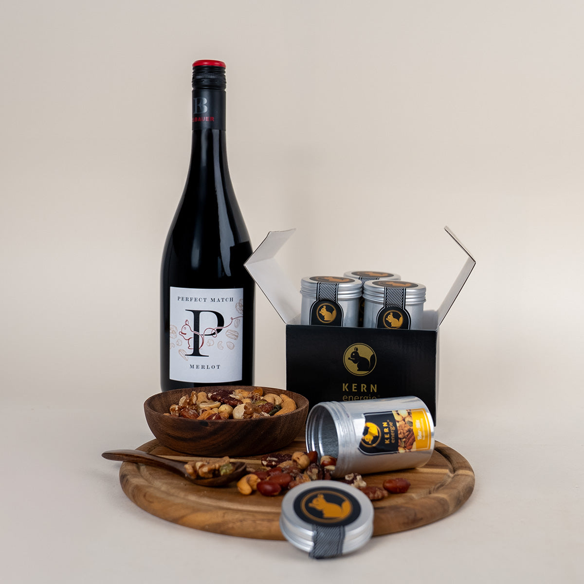 Perfect Match Wein & Nuss Set – Rotwein
