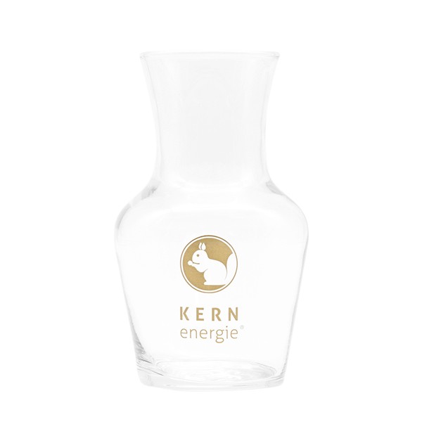 Leeres Dekanter Gals mit goldenem Logo