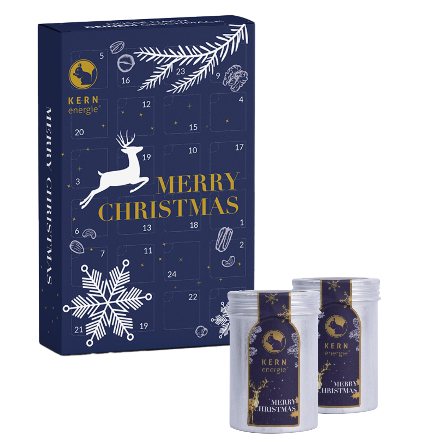 klassisches Geschenk zur Vorweihnachtszeit für Kunden und Mitarbeiter - Adventskalender mit Nüssen in Premium-Qualität von KERNenergie