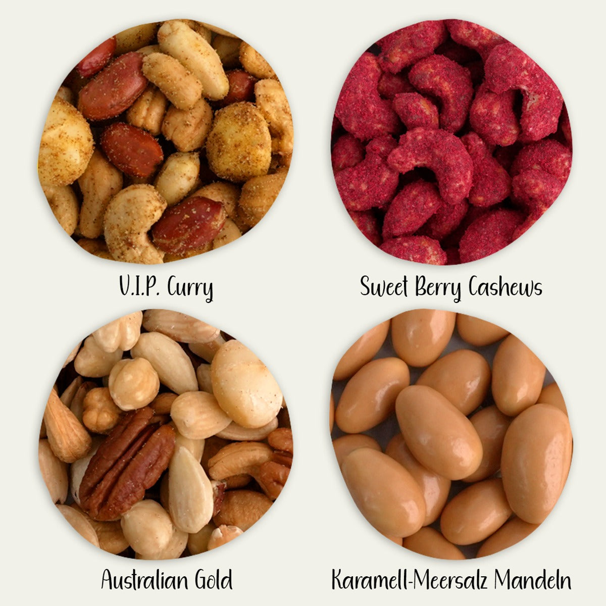 Geschenkset Lieblingsmensch – 4 Nuss- und Schoko-Mischungen