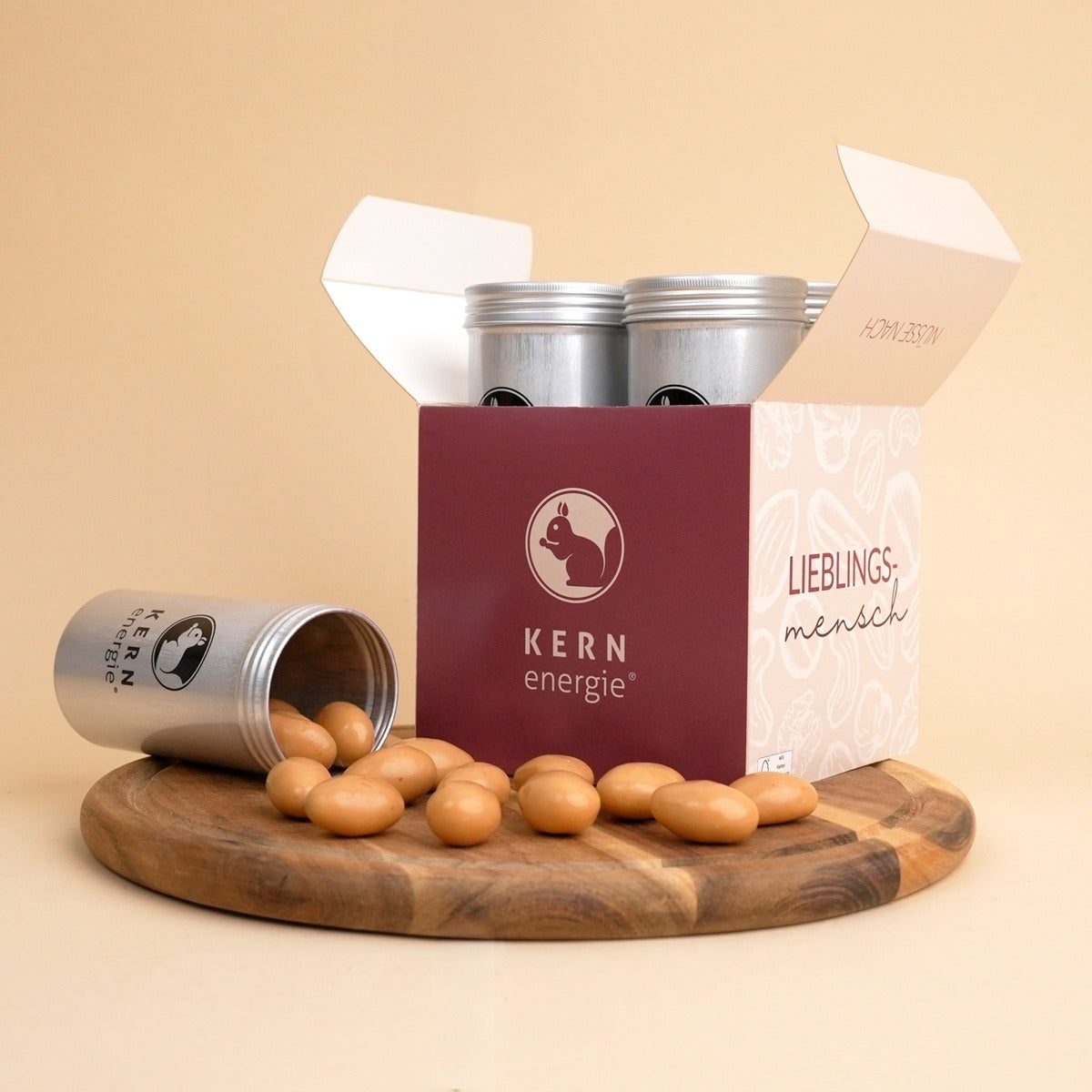 Geschenkset Lieblingsmensch – 4 Nuss- und Schoko-Mischungen