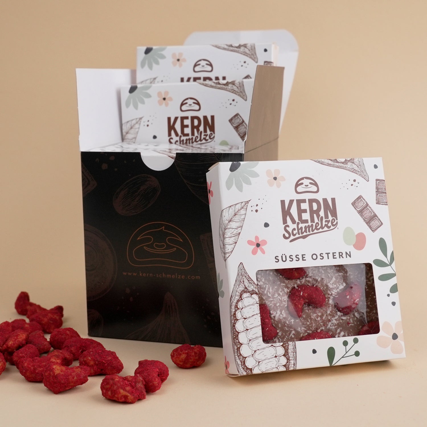 Osterschokolade in hochwertiger Verpackung mit Osterdesign – Frohe Ostern Ostergeschenke für Unternehmen