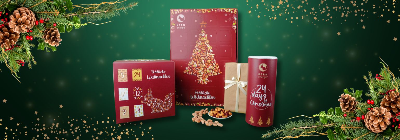 Adventskalender mit Nüssen für Mitarbeiter als vorweihnachtliches Geschenk