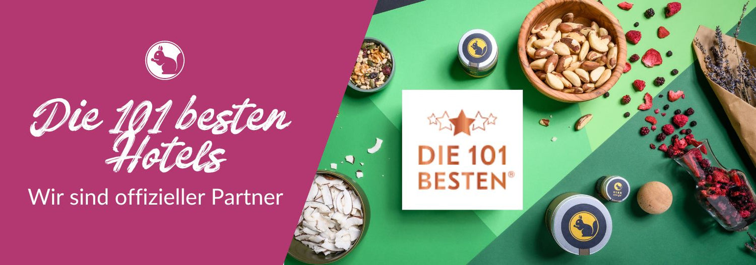 Offizieller Partner der 101 besten Hotels – edle Snacks und Nüsse für die Hotellerie in Premiumqualität