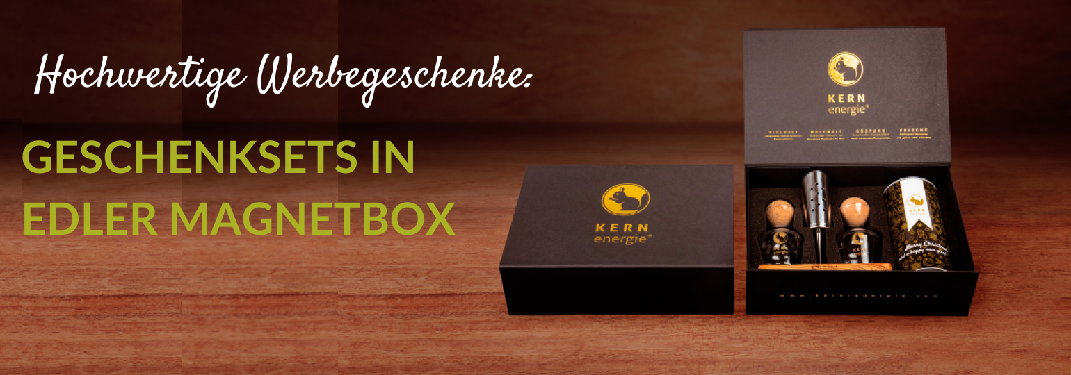 Hochwertiges Werbegeschenk: Geschenkset mit Premium-Nüssen in edler Magnetbox