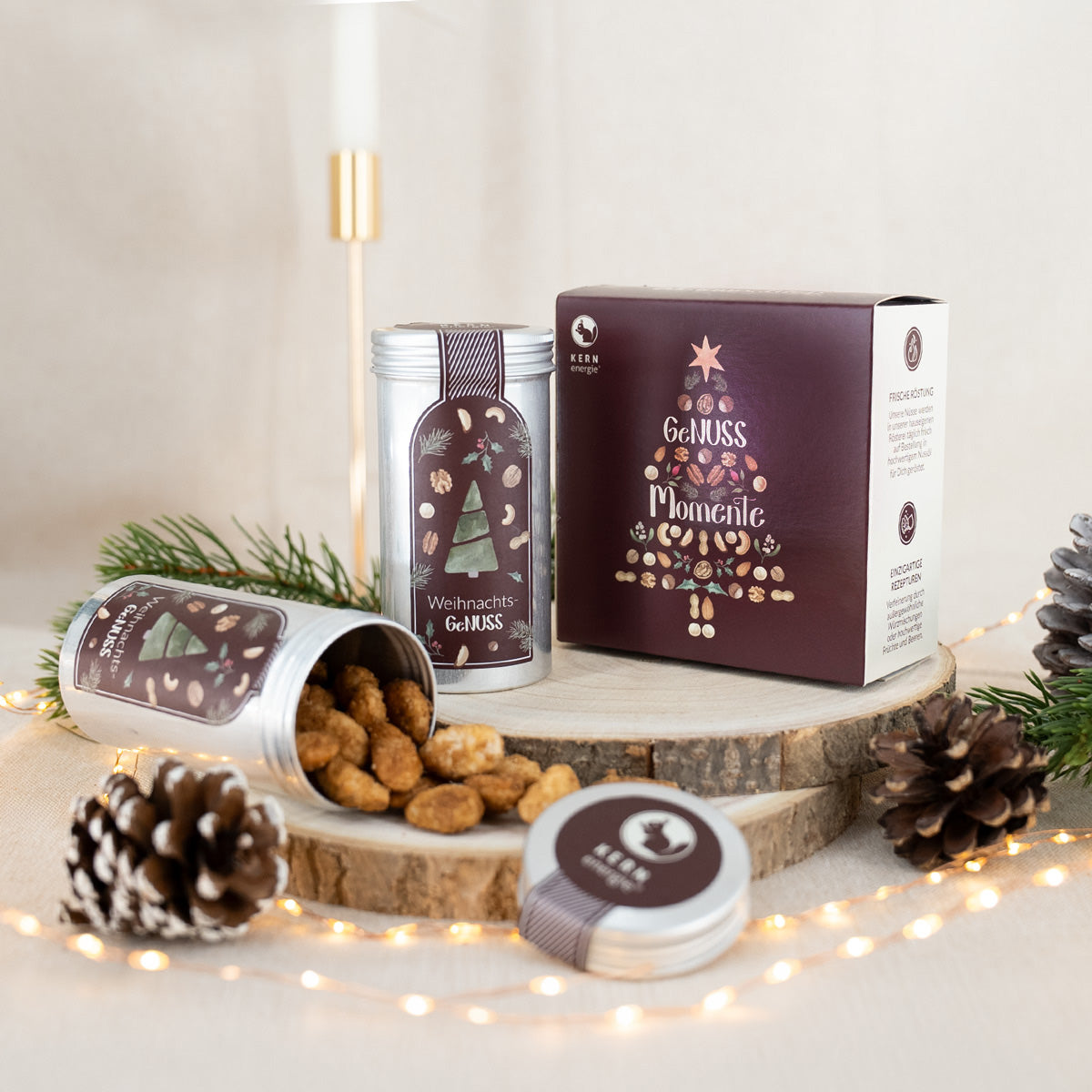 Weihnachtsgeschenk mit zwei Aludosen 