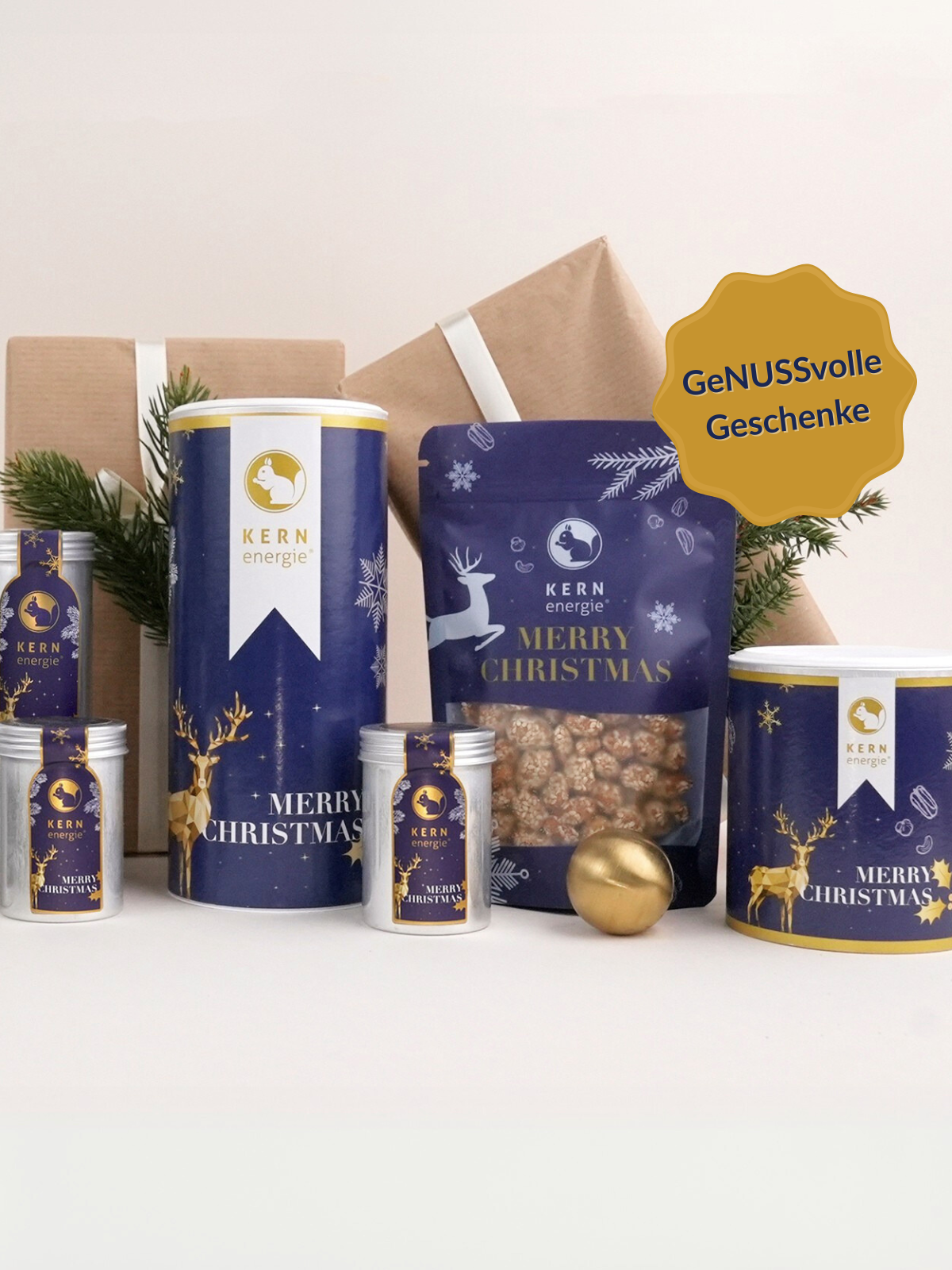 Weihnachtliche Pappdose, Aludose, Beutel