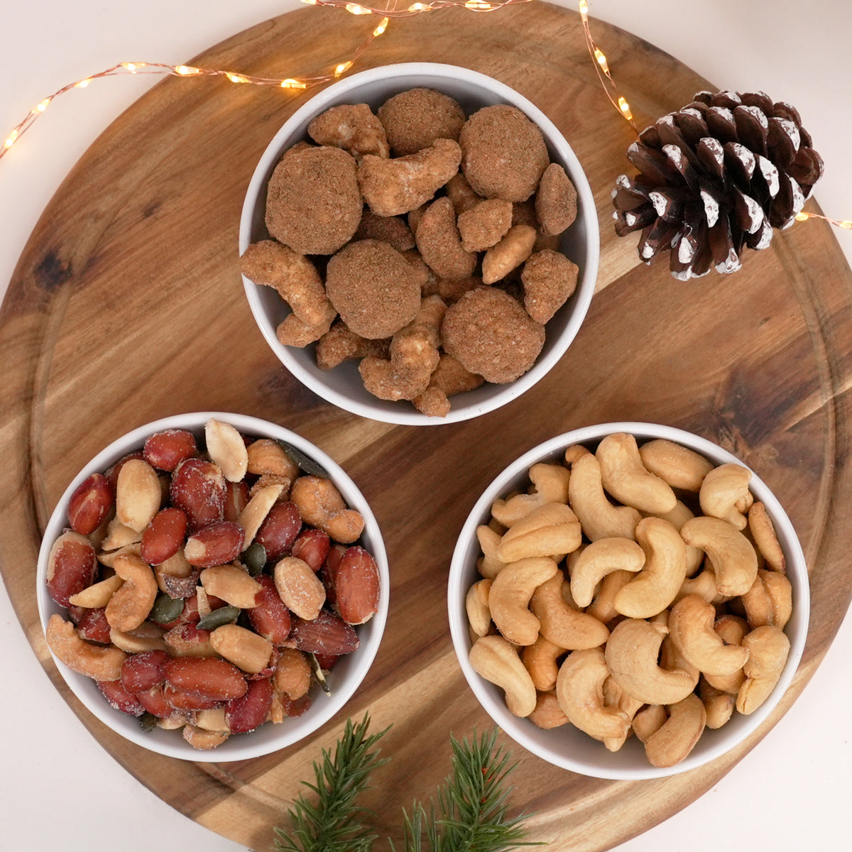 gebrannte und geröstete Nussmischung und Cashewkerne