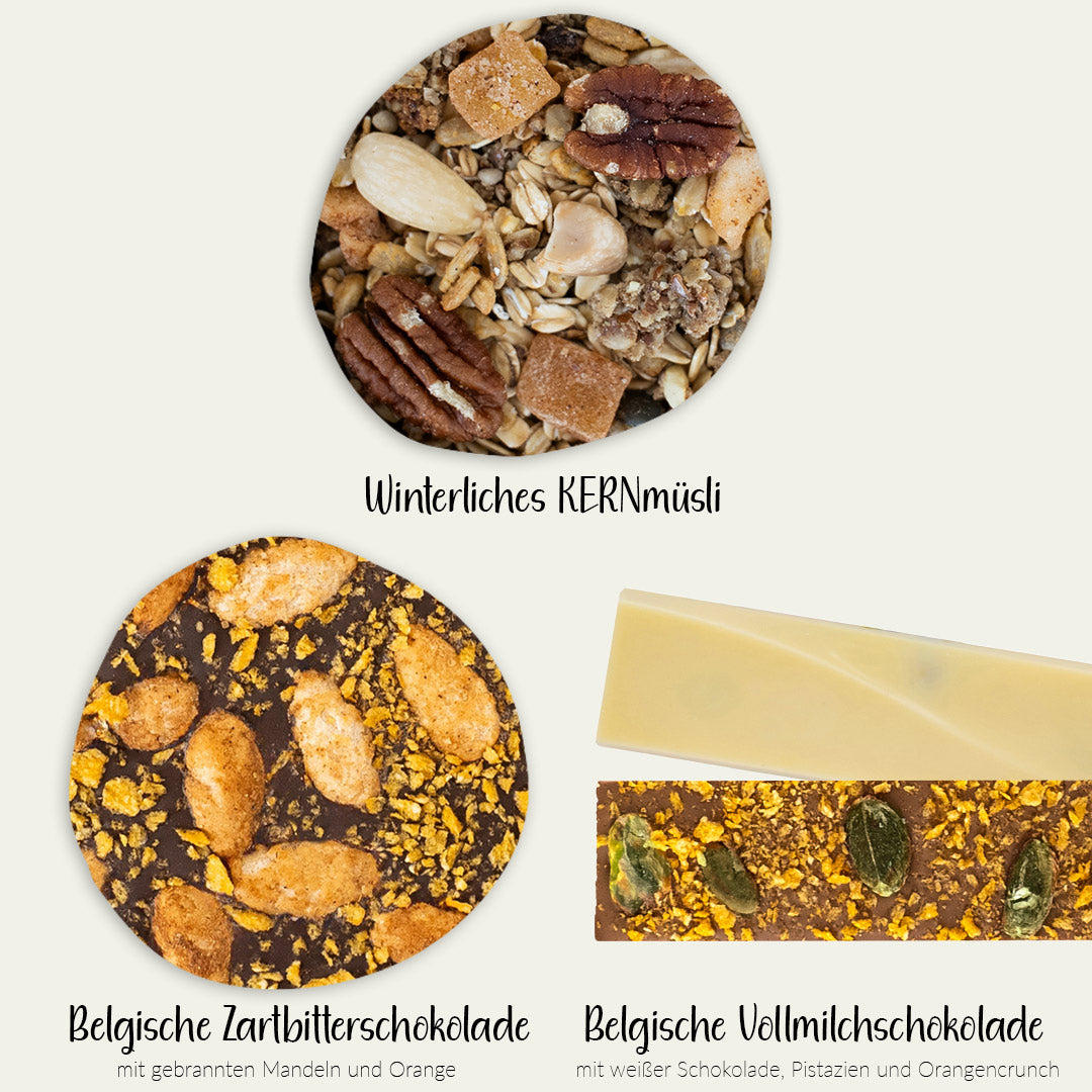Müsli, und schokoladen als Nahaufnahme