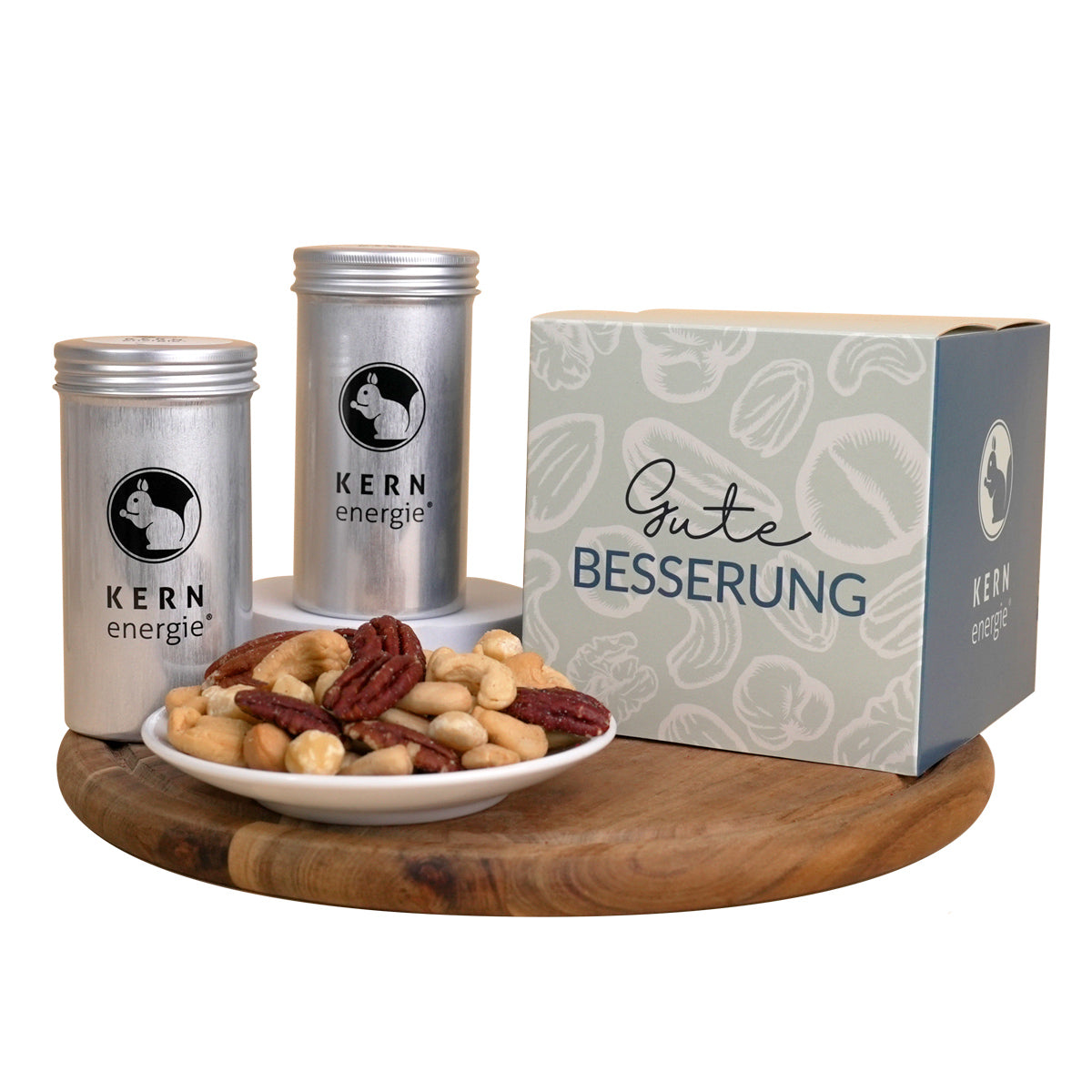 Geschenkset Gute Besserung – 4 Nuss- und Schoko-Mischungen