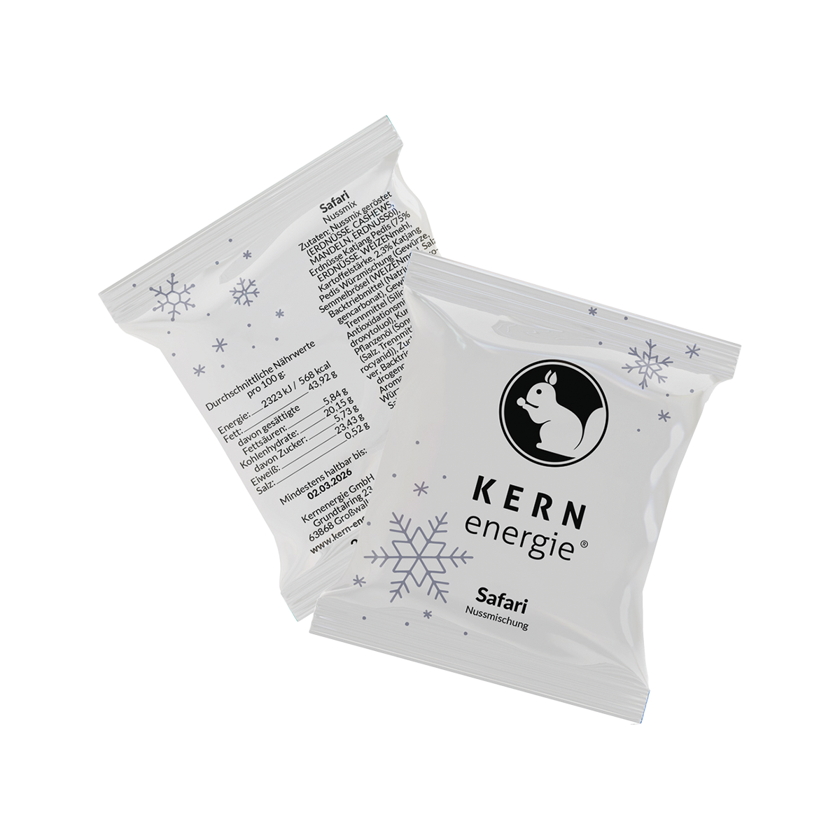 kleine 25g weihnachtliche Verpackung Vorder- und Rückseite