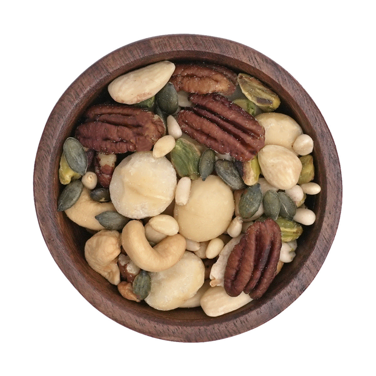 Nussmischung "Nordic Deluxe" aus Macadamias, Pekannüsse, Pistazien und Pinienkerne, Kürbiskerne, Cashews