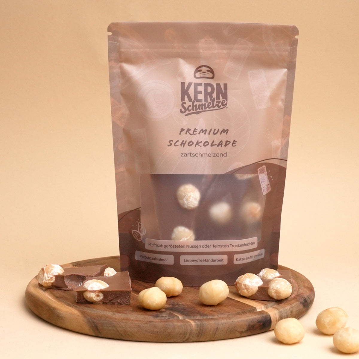 Bruchschokolade – Vollmilchschokolade mit Macadamias
