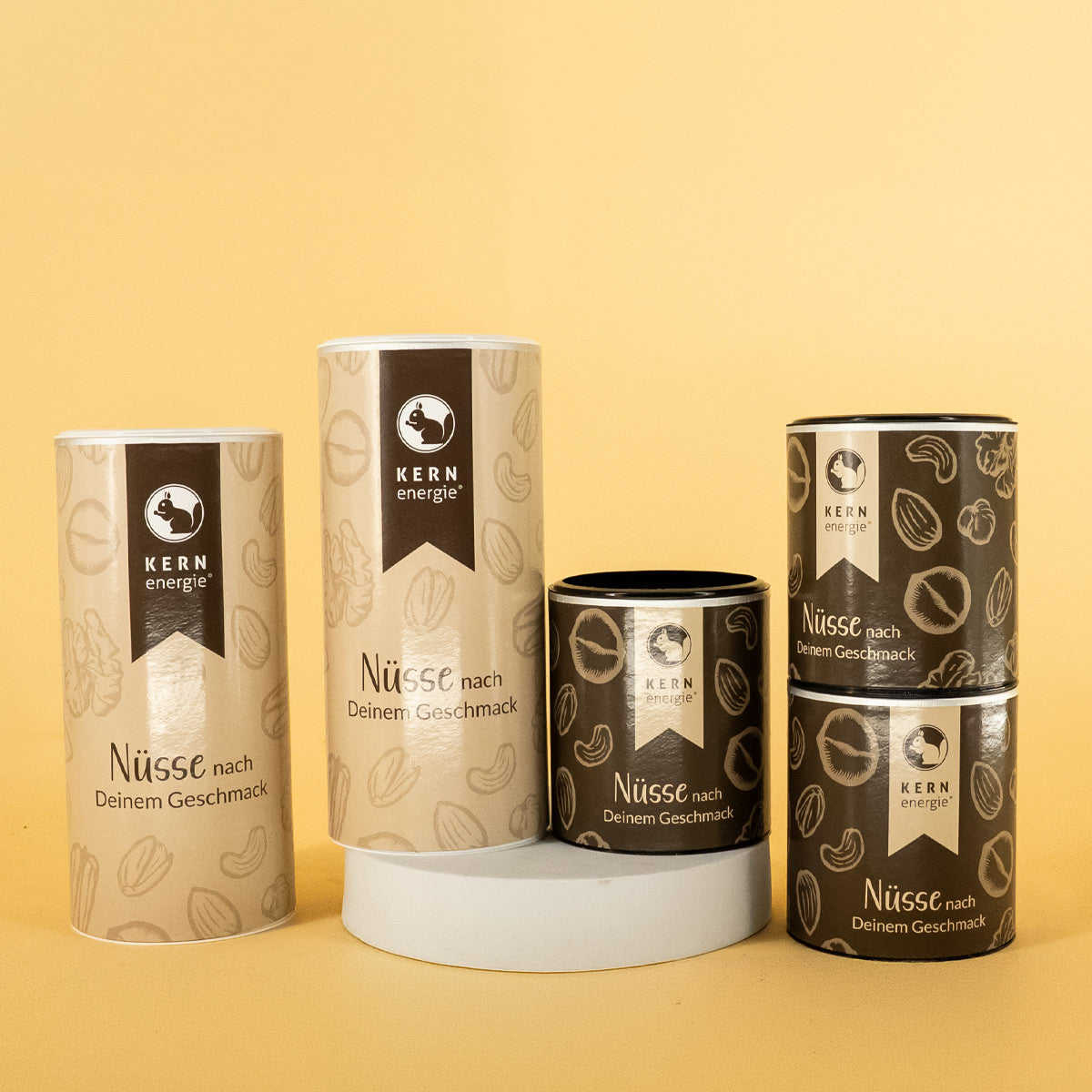 200g und 500g Verpackungen mit KERNenergie Logo