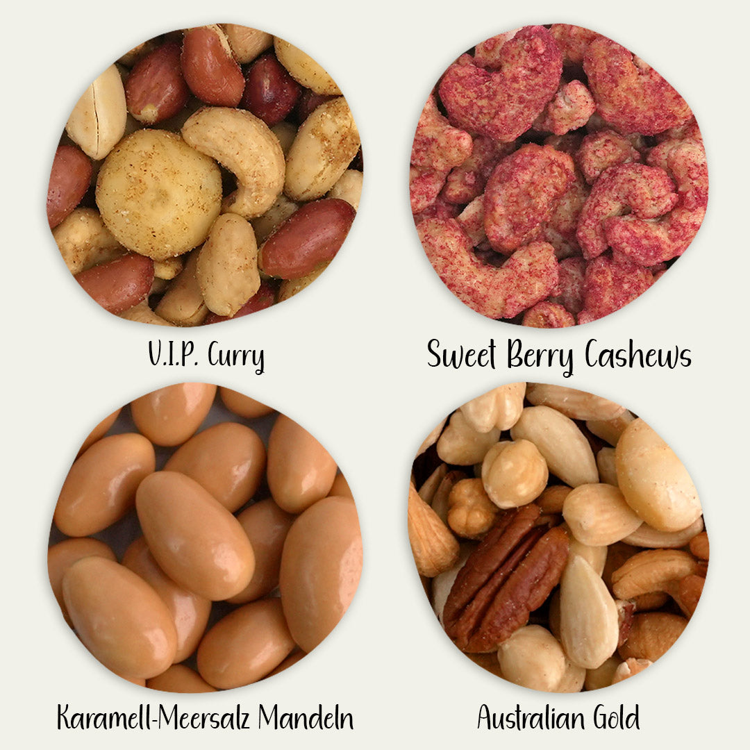 Geschenkset Kleiner Dank - 4 Nuss- und Schoko-Mischungen