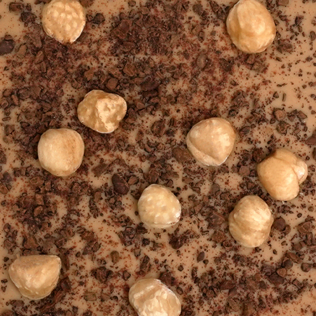 Schokoladentafel mit Karamellschokolade, Haselnüssen und Kaffeesplitter 
