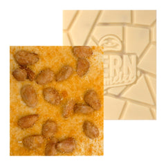Schokoladentafel - weiße Schokolade mit gebrannten Mandeln & Mandarinen