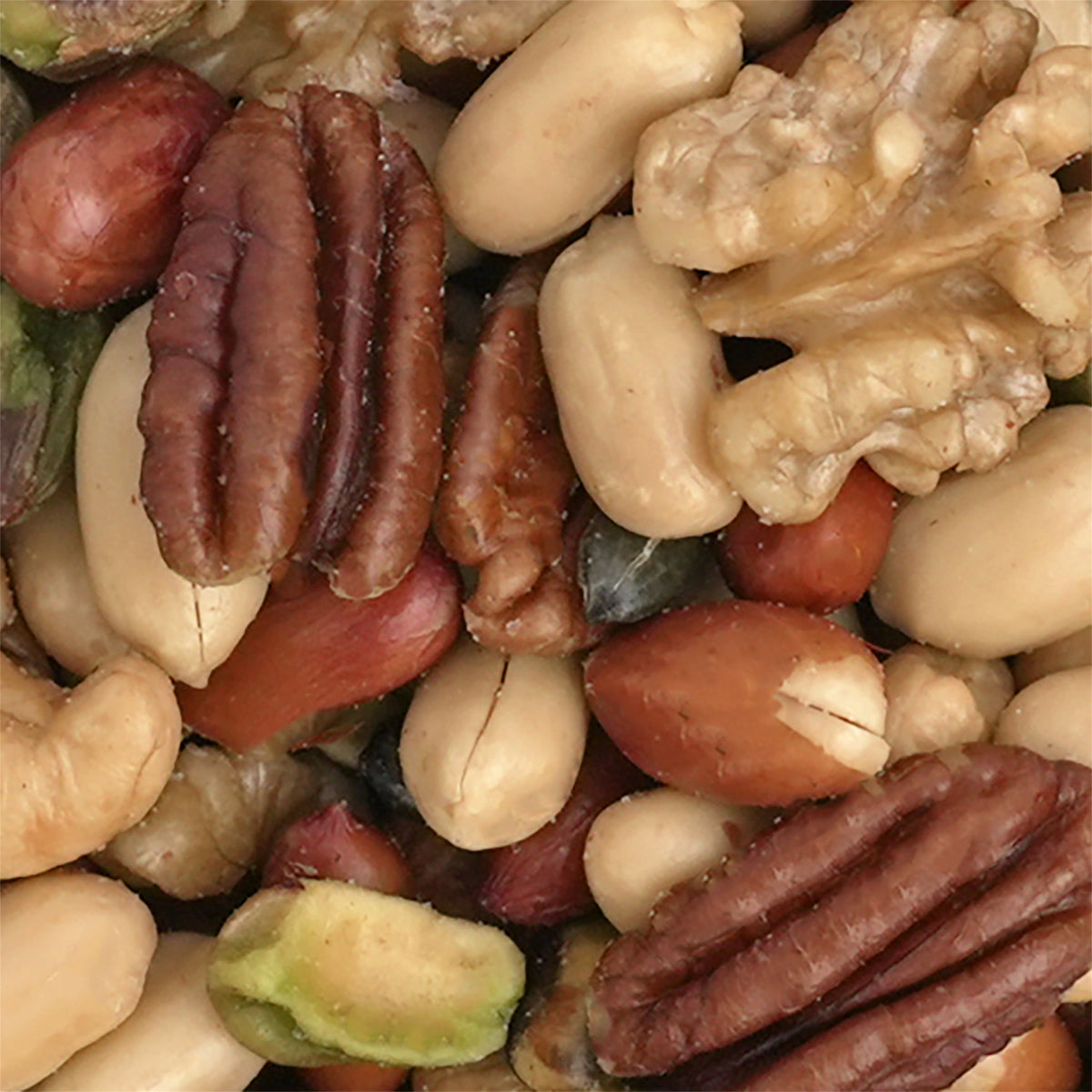 Nahaufnahme "Bar Mix" - Walnüsse, Erdnüsse, Pekannüsse, Pistazien, Cashews