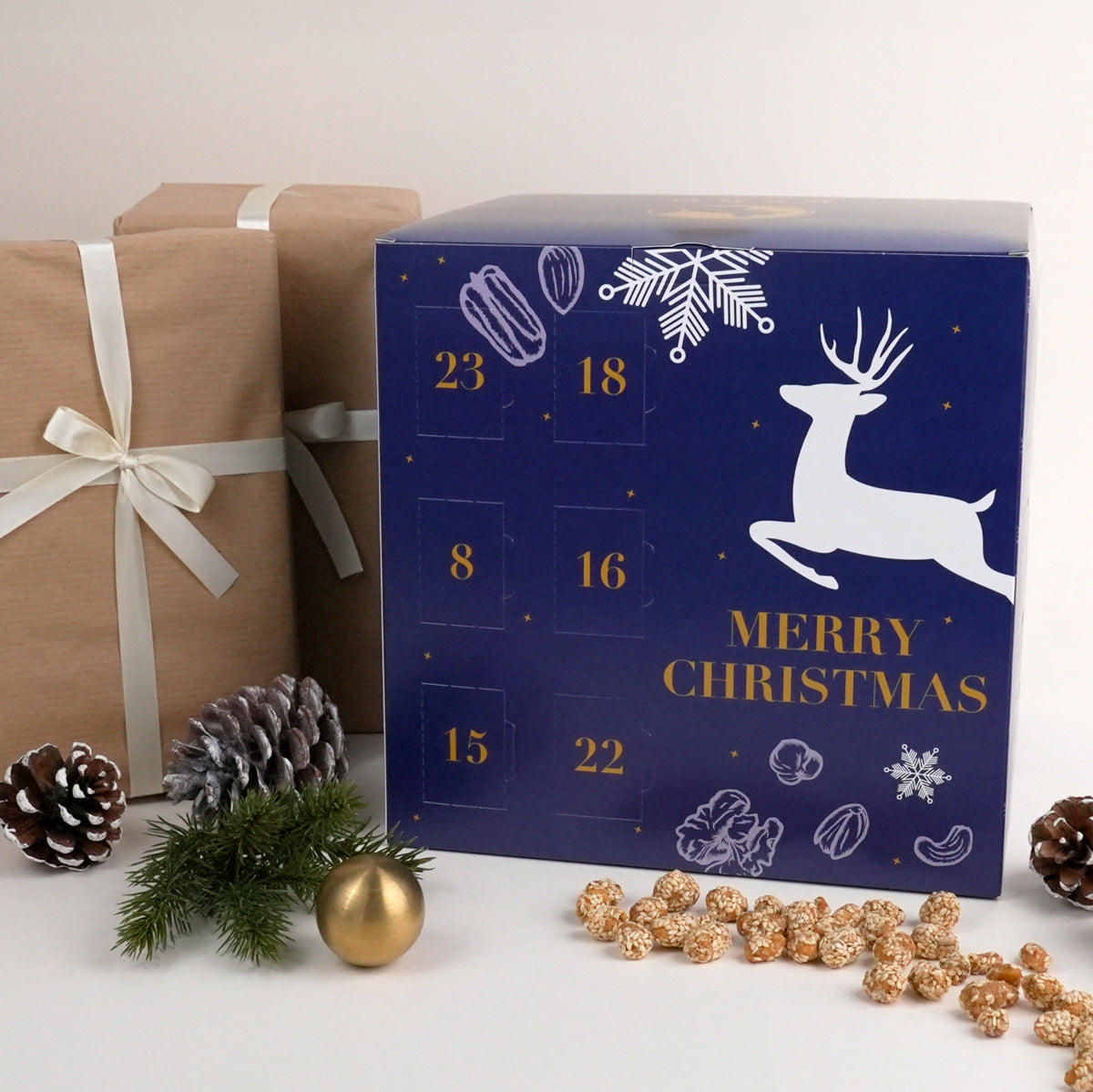 Würfel Adventskalender 2025 - Exklusive Nüsse & Nussmischungen