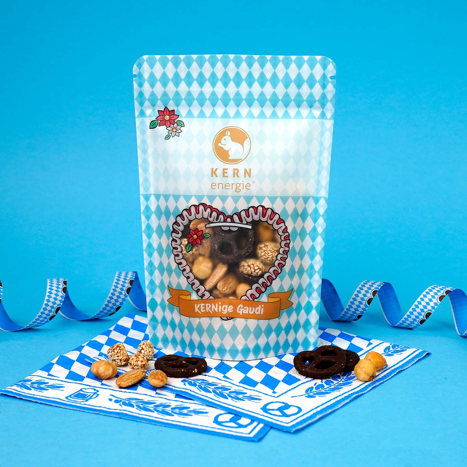 Bayerisches Oktoberfest Geschenk mit Premium-Nüssen von KERNenergie – hochwertige Give-aways und Firmengeschenke für Unternehmen in München und Bayern.