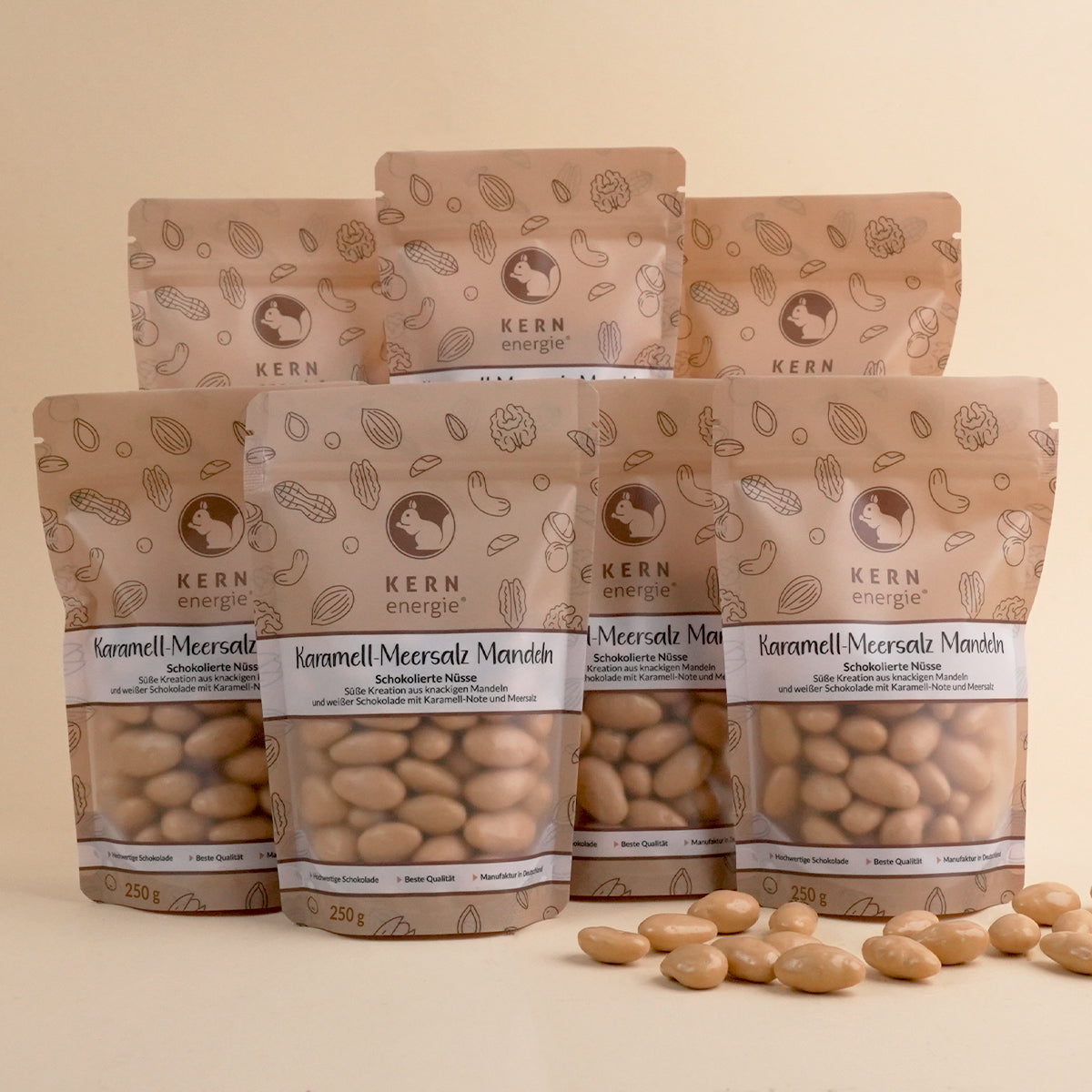 Vorteilsbundle Karamell-Meersalz Mandeln - 7 Stück