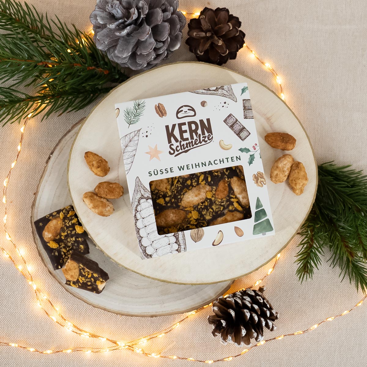 Schokoladentafeln im Weihnachtsdesign – ideales Weihnachtsgeschenk für Mitarbeiter und Kunden, auch perfekt als Nikolausgeschenk im Unternehmen.