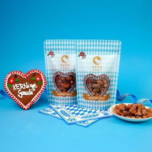 Nussmischung-Set mit gebrannten Mandeln im Beutel und karamellisierten Cashewkerne mit Himbeerstaub - Bundle