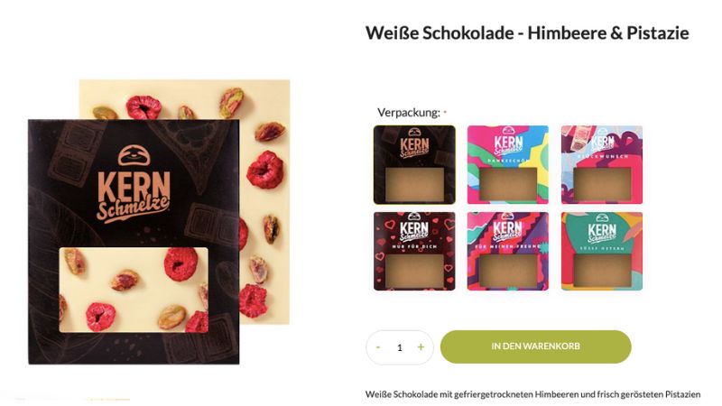 Weiße Schokolade - Himbeere & Pistazie